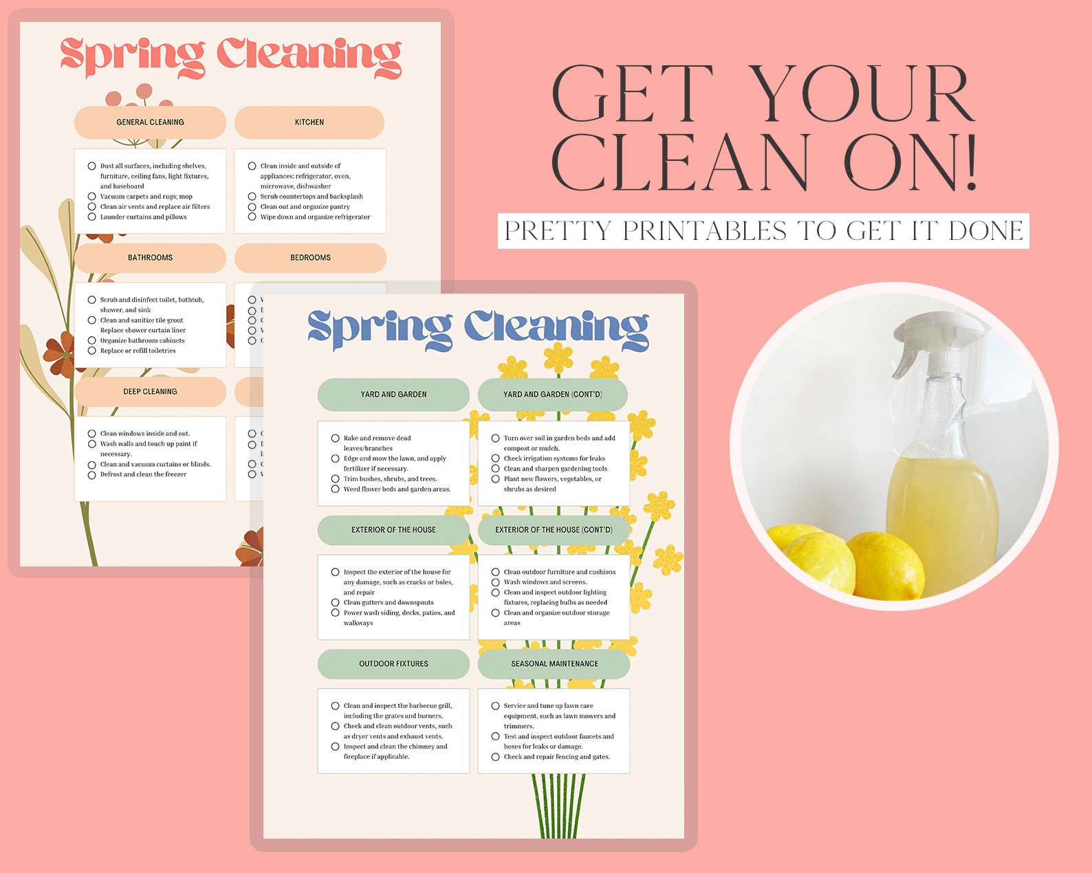 Digital Spring Cleaning Checklist Blank Copy and Pre Filled Suggestions ...