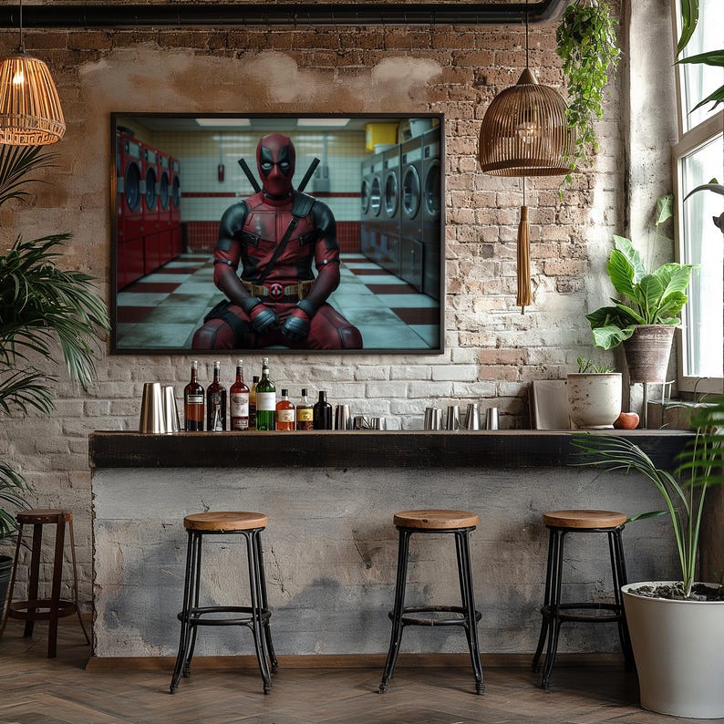 Deadpool Laundry Day, Digital Download, Digital Art, Printable Art