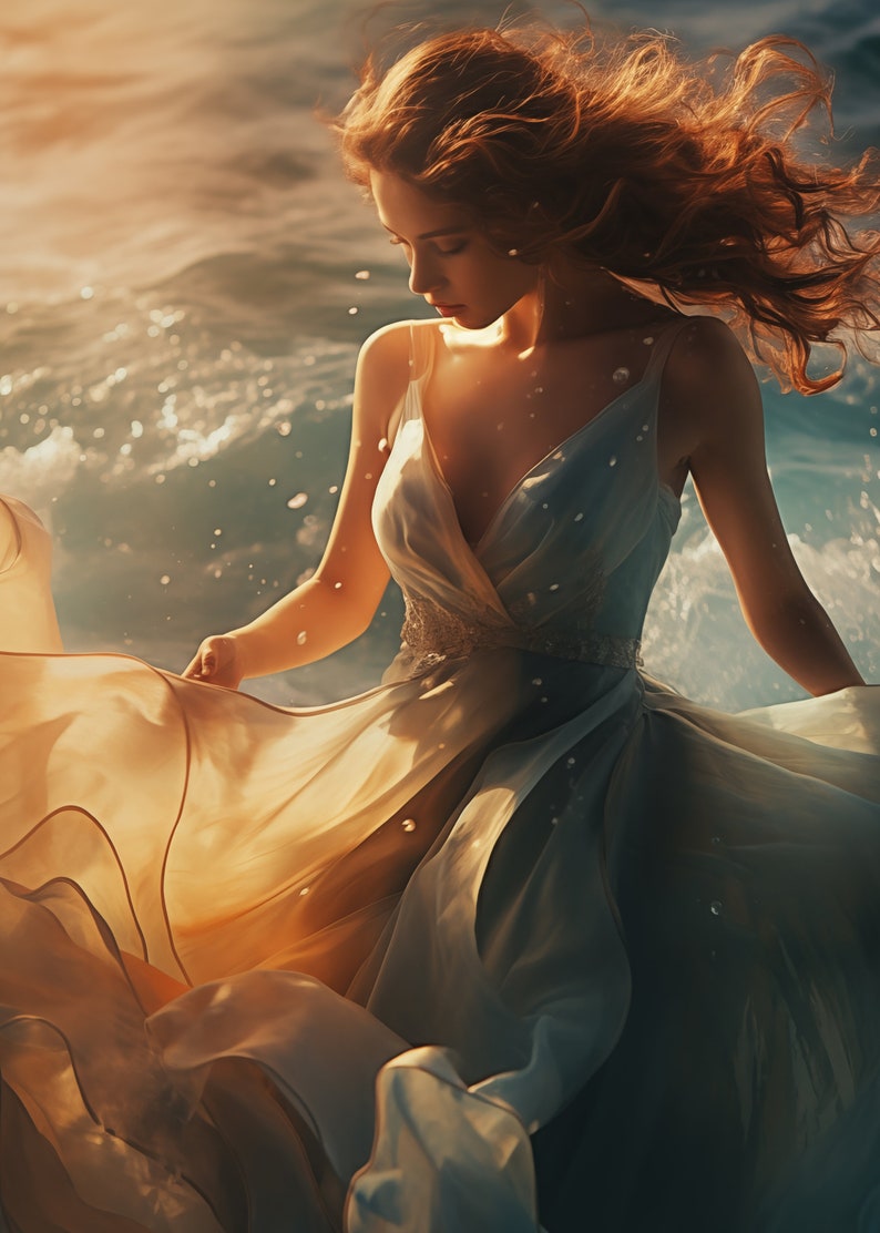 Woman Dancing in the Ocean FRAMED image 5