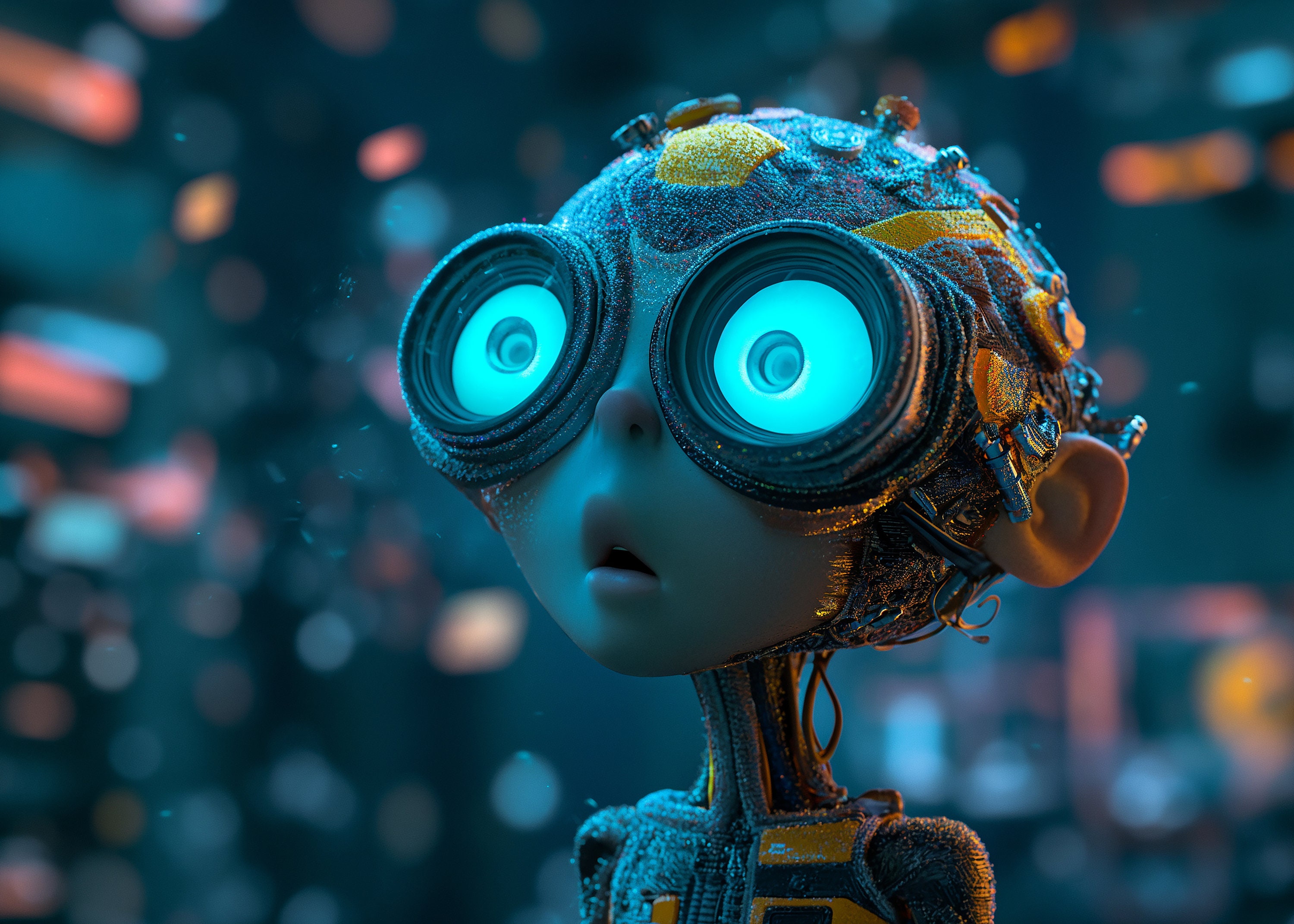 Pixar Cartoon Character With Integrated Computer Chip Children | Digital Download | Digital Art ...