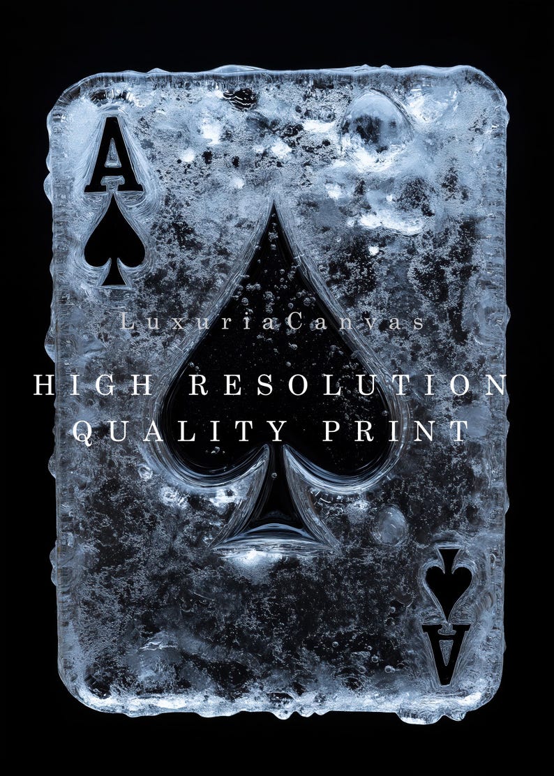 Ice Ace of Spades, Digital Download, Digital Art, Printable Art ...