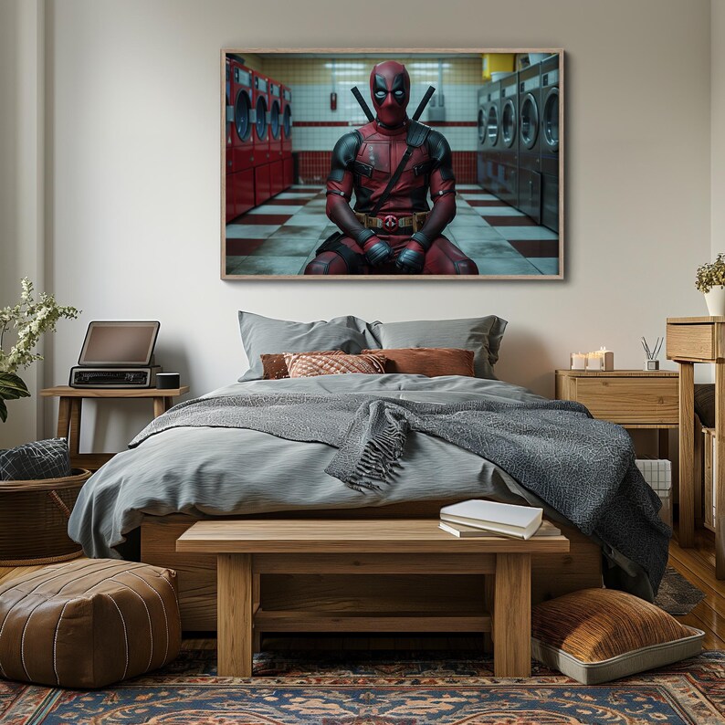 Deadpool Laundry Day, Digital Download, Digital Art, Printable Art