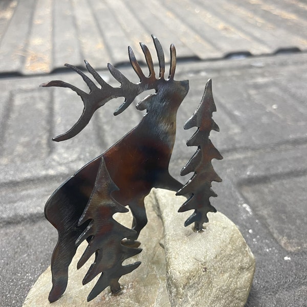 Metal Deer Silhouette Yard Art Etsy