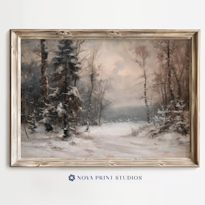 Whispers of Winter Woods | Snowy Landscape Printable Wall Art | Winter Forest Wall Decor | Printable Vintage Art Digital Download