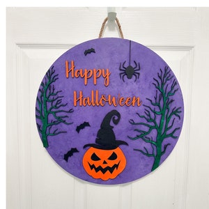 Halloween Wreath, Halloween Door Hanger, Halloween Front Door Decor, Door Wreath, Front Door Decor, Halloween Sign, Halloween Wreath Door