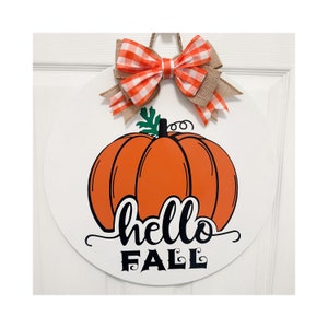 Fall Door Hanger, Hello Fall Sign, Fall Wreath, Fall Door Sign, Fall Door Decor, Fall Front Door Wreath, Fall Porch, Hello Fall