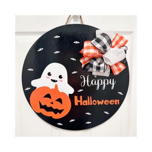 Halloween Front Door Decor, Ghost Sign, Ghost Door Hanger, Halloween Wreath, Front Door Sign, Fall Door Decor, Halloween Door Hanger, Ghost