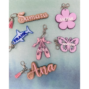 Custom Name Keychains, Backpack Name Tags, Kids Name Tag, Acrylic Keychain, School Bag Name Tag, Personalized Acrylic Name Tag, Lunch box Ta