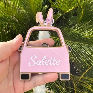 Etiquetas de cesta de Páscoa, Etiqueta de cesta de Páscoa de carro de coelho, Etiqueta de Páscoa personalizada, Presente de Páscoa personalizado, Decoração de primavera fofa, Etiquetas de Páscoa de acrílico