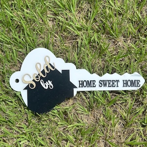 Realtor Sign, Realtor Sold Sign, Personalized Real Estate Key, Closing Realty, Realtor Closed Sign, Sold By Key Sign, Real Estate Key Sign