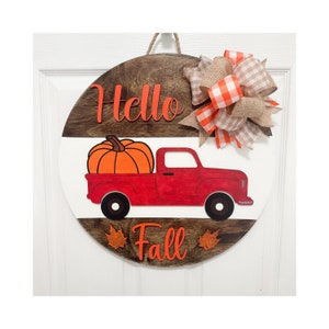 Fall Door Hanger, Hello Fall Door Sign, Fall Wreath, Fall Decor, Fall Front Door Decor, Fall Porch , Fall Front Door Wreath , Welcome Sign