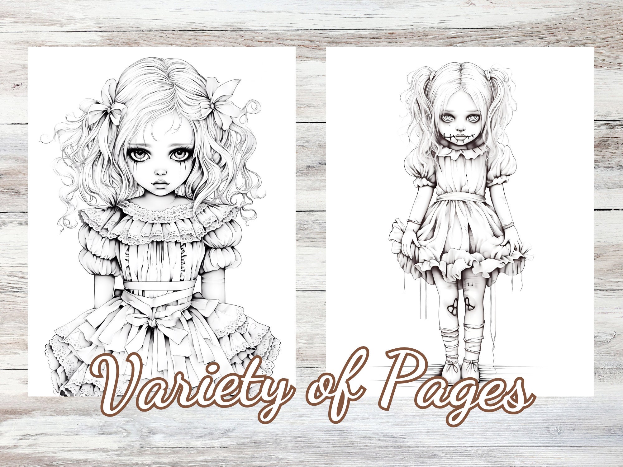 25 Creepy Dolls Coloring Pages, Possessed China Dolls, Spooky Baby ...