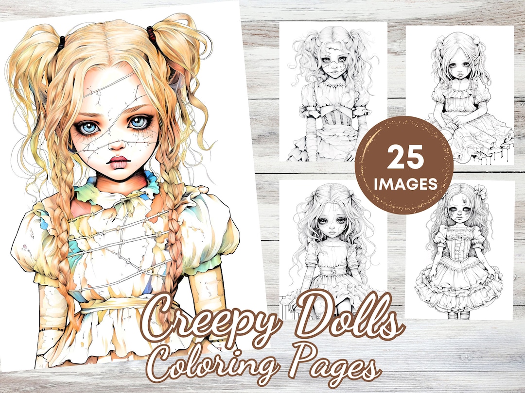 25 pagine da colorare di bambole inquietanti, bambole cinesi