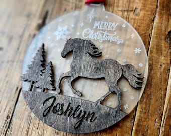 Personalized Horse Ornament: Riding Instructor Gift, Equestrian Ornament, Horse Christmas Ornament