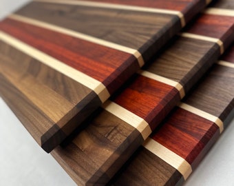 Elegant Gift: Handcrafted Exotic Wood Cutting Board - Modern Kitchen Decor