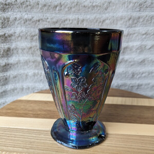 Carnival Glass Tumbler. 4 1/4 inches tall x 3 inches diameter