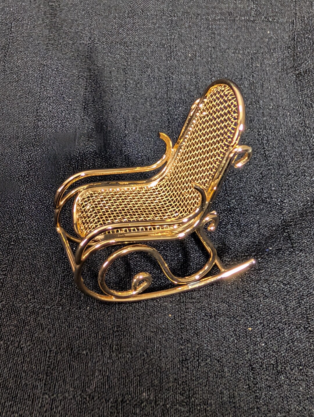Miniature Brass Rocking Chair - Etsy