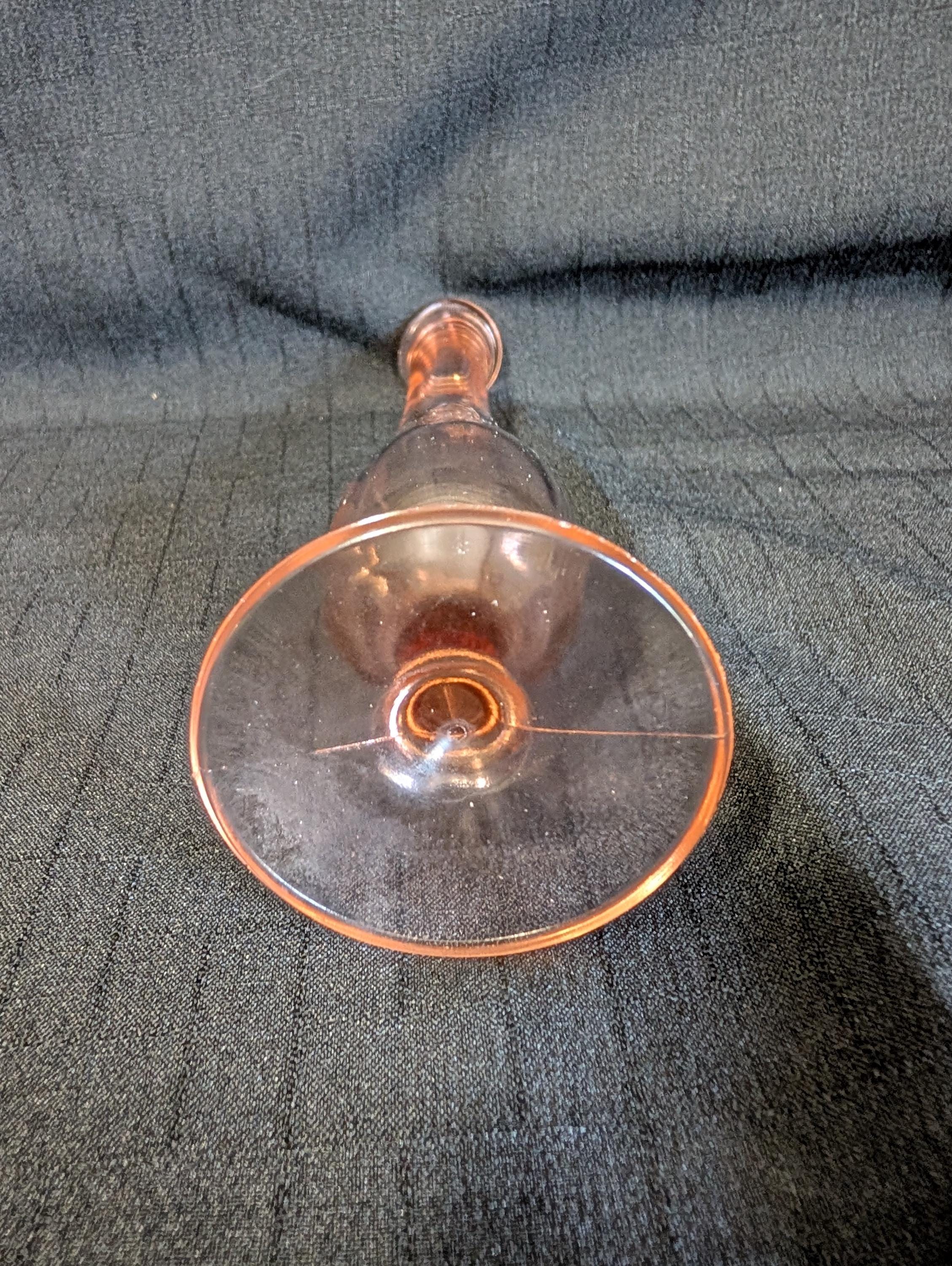 Pink Depression Glass Bud Vase With Floral Etchings - Etsy