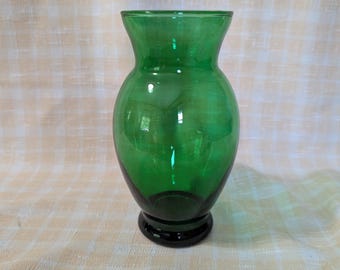Vintage Anchor Hocking Emerald Green Coolidge Glass Vase