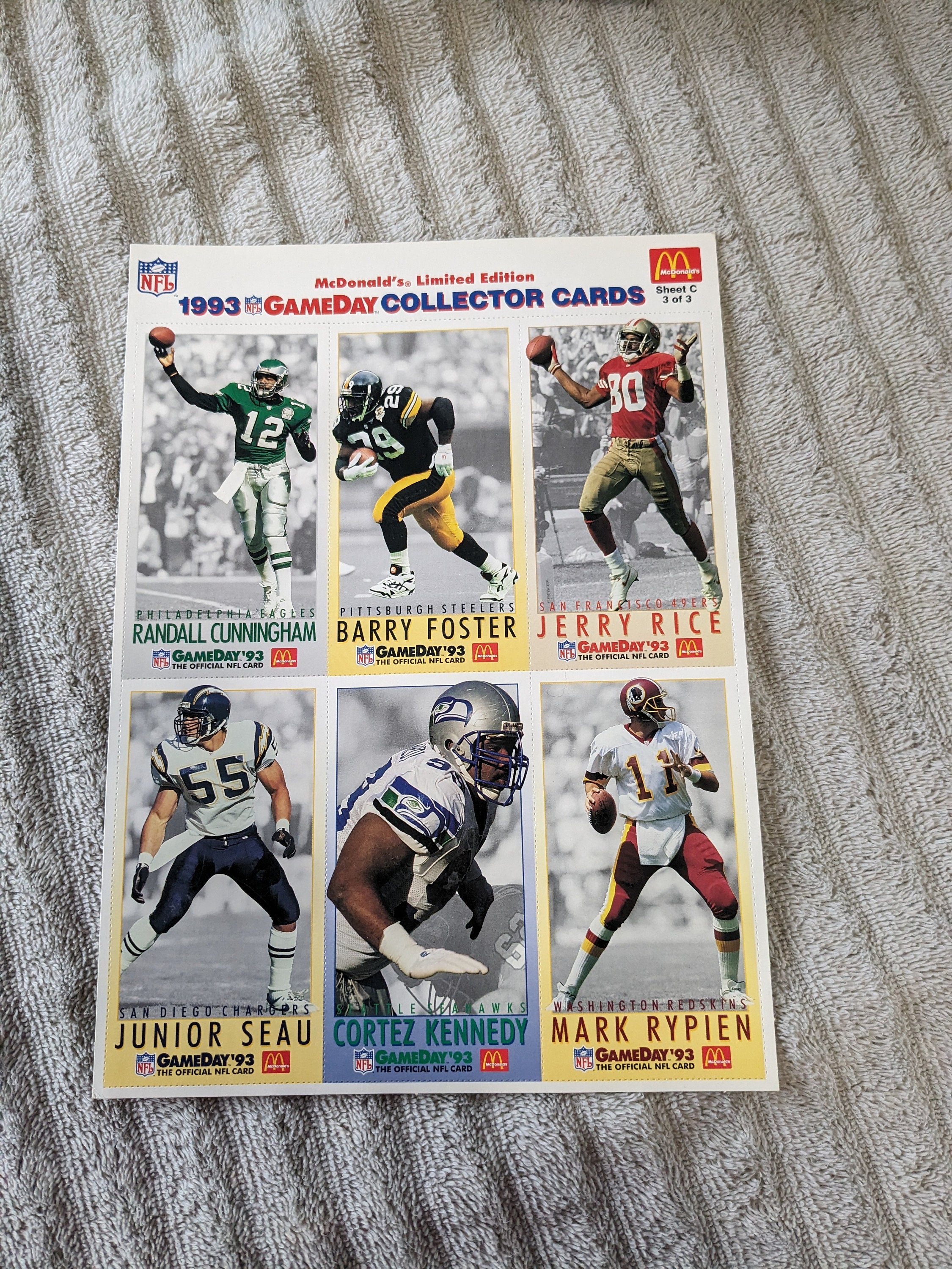 1993 Mcdonald's Game Day Collector Cards 3 Sheets Limited Edition Etsy