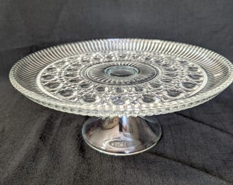 1974 Federal Glass Windsor "Button and Cane" Cake Stand