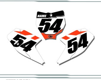 KTM 65 SX 2016-23 Number Plate Decals with your name and number