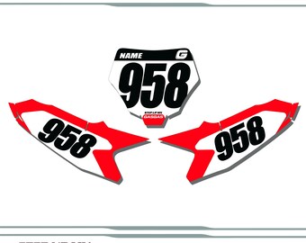 Gas Gas MC65 2024-25 Number Plate Decals with your name and number