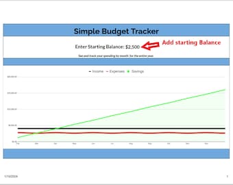 Simple Budget Tracker By Month Google Sheets / Apple/Android/PC