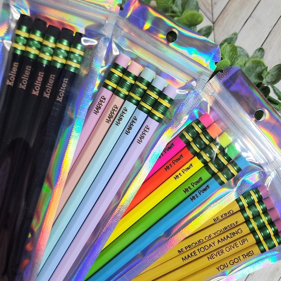 Personalized Engraved Ticonderoga Pencils : Custom Name Pencils - Back to School Supplies