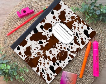 Printable Composition Notebook Cover | Cowhide, Western (Digital Download)