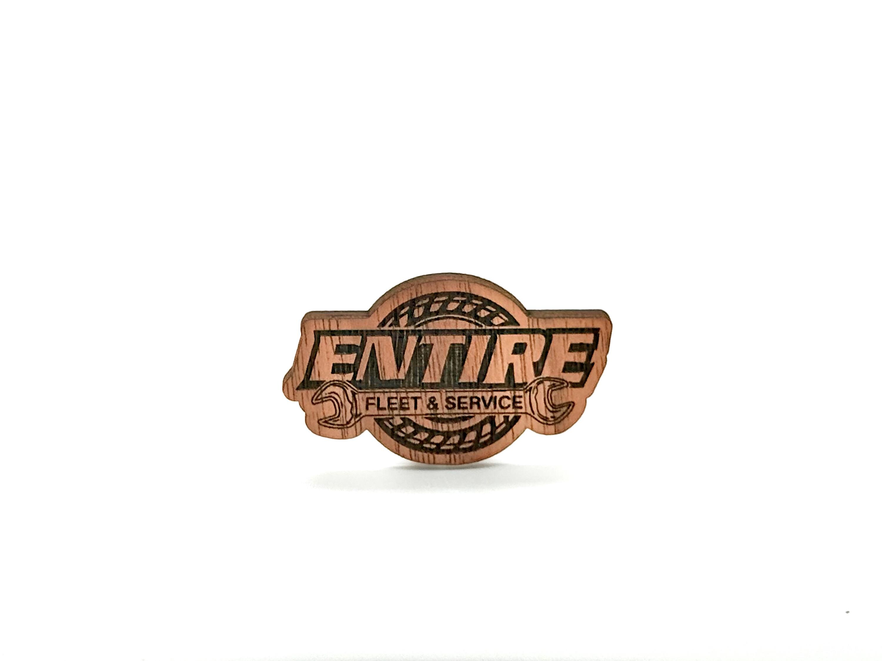 Engraved Wooden Logo Magnet: Custom Business Watermark
