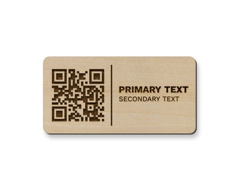 Signo de código QR / Imán de signo de código QR de madera / Pequeño signo de código QR personalizado - Personalizado para negocios o hogar