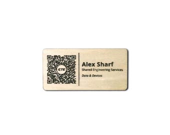 Wood Name Tag | Engraved Name Tags | Wooden Name Tag | Custom Name Tags for Work | Magnetic Name Badge | Engraved Wood Name Badges