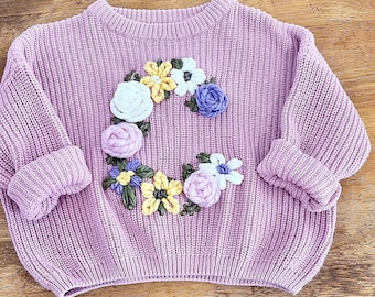 PICKUP Embroidered Floral Sweater