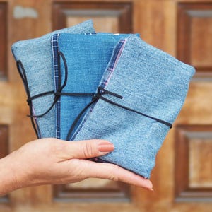 NOVO | feito à mão no Canadá | Envelope bolsa de tabaco estojo pequena bolsa carteira única fumar jeans reciclagem upcycling presente
