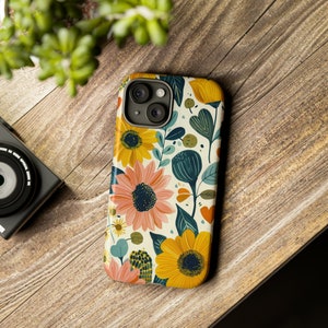 Sunflower For iPhone 15 Pro Case, iPhone 12 Pro Case, iPhone 11 Case, iPhone 14 Case, All Models Available, Pastel Colours, Summer Flowers