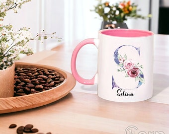 Custom Floral Mug: Personalized Tumbler Cup for Coffee, Tea, and More - Ideal Birthday or Mother's Day Gift!