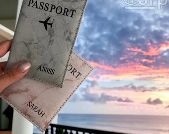 Custom Engraved Passport Cover - Custom Travel Wallet for Women and Men, gift travel