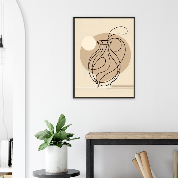 Digital Zen Tranquility: Minimalist Vase Digital Poster - Gift for couple - Minimalist Art