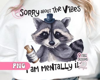 Mapache divertido Png, Mapache amante de los animales vintage Png, Diseños de sublimación de tendencia salvaje, Arte de descarga digital, Impresión bajo demanda, Diseño Dtf
