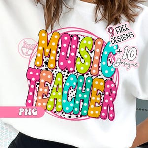 Music Teacher Shirt Png, Retro Dalmatian Back To School Png, Teacher Gift For Teacher, Teacher Appreciation, Bestseller Sublimation Designs
