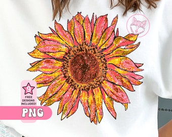 Sunflower Faux Glitter Fall Png Trendy Shirt Png Designs Graphic Tee Shirt Png Design Dtf Designs Best Seller Popular Png Top Selling Shirts
