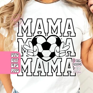 Mamá de fútbol universitario Svg, diseño de sublimación de mamá de fútbol de corazón de tendencia actual Png, diseño de mamá de fútbol Dtf, archivos de corte Cricut Descarga instantánea