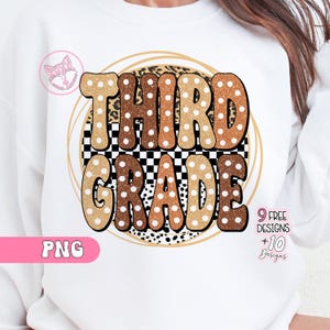 Retro Third Grade PNG, 3rd Grade Back to School Png, 3rd Grade Mom Png, Teacher Png, Third Grade Teacher Shirt, Teacher Sublimation Design