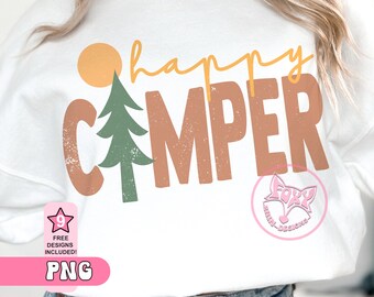 Happy Camper Sublimation Design: Funny T-Shirt Graphic (PNG)