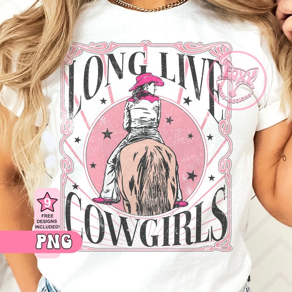 Roze Cowgirl Hoed Lang Leve Cowgirls PNG Sublimatie Ontwerpen Westerse Dames T-shirts Png Bestsellers Nu Trending Digitale Dtf Transfers