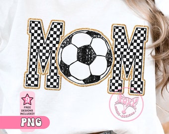 Soccer Mom Checkered PNG: Game Day Sublimation Design (Digital Download)
