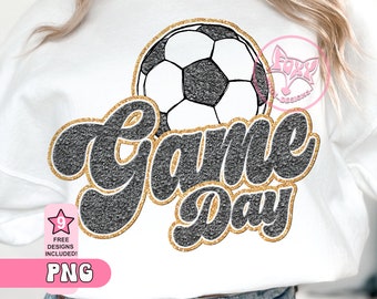Soccer Game Day PNG Faux Embroidery Chenille Sublimation Soccer Shirt Digital Downloads Popular Right Now Dtf Transfers For Graphic Tshirt
