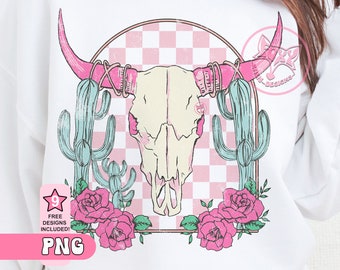 Southern Cow Skull Sublimation Design Trending Now Digital Trendy PNG Designs Downloads For Shirts For Women Digital Products Best Seller