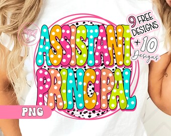 Retro Assistant Principal PNG: Sublimation Design (Digital Download)